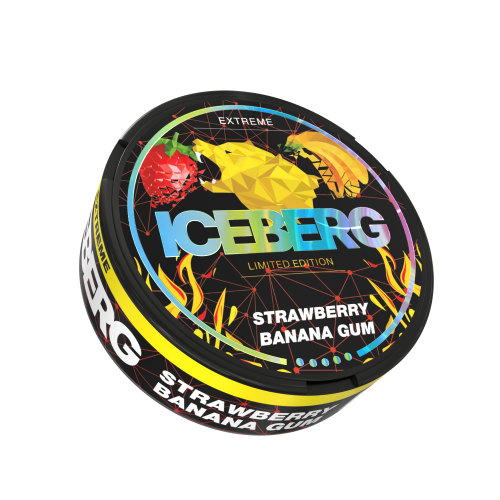 Освежающее жевательное удовольствие Iceberg со вкусом клубники и банана Освежающее жевательное удовольствие Iceberg со вкусом клубники и банана